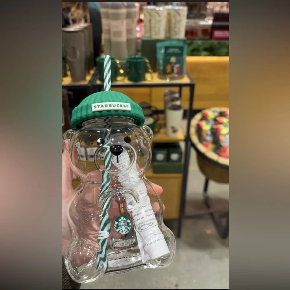 VIRAL 2025 STARBUCKS HOLIDAY BEARISTA GLASS COLD CUP 20 OZ LIMITED EDITION